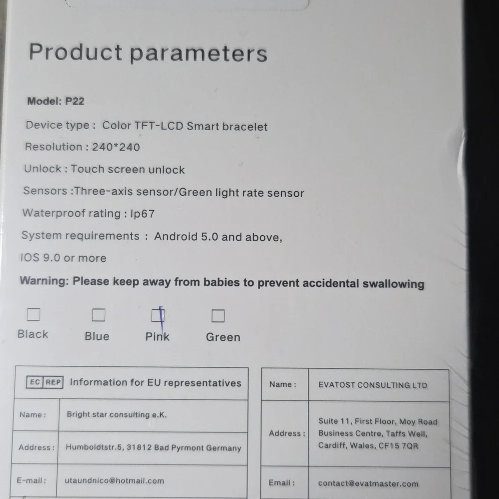 NIB Donerton Smart Watch, in Pink